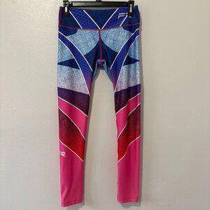 FIBER Colombian Workout Leggings One Size Multicolor Geometric Print Activewear
